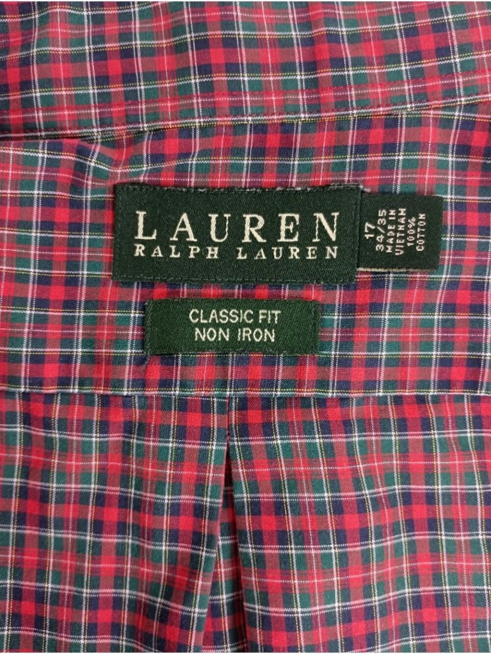 Lauren Ralph Lauren Classic Fit Non Iron Plaid Button Up Long Sleeve Shirt Men's - Picture 6 of 6